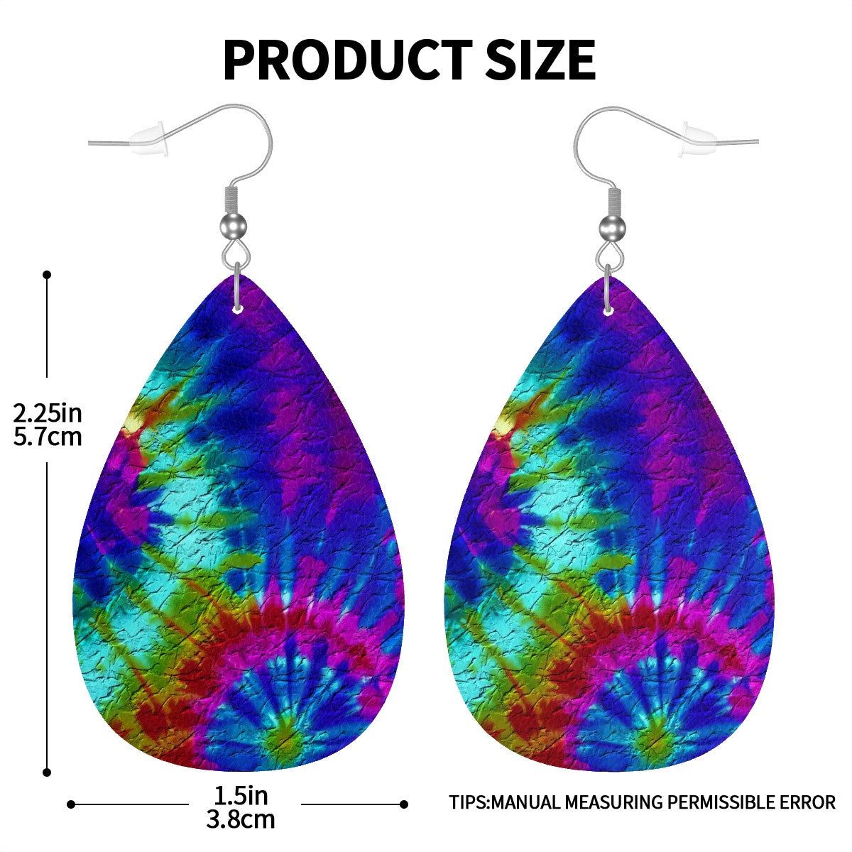 Electric Hippie Dream Leather Teardrop Earrings