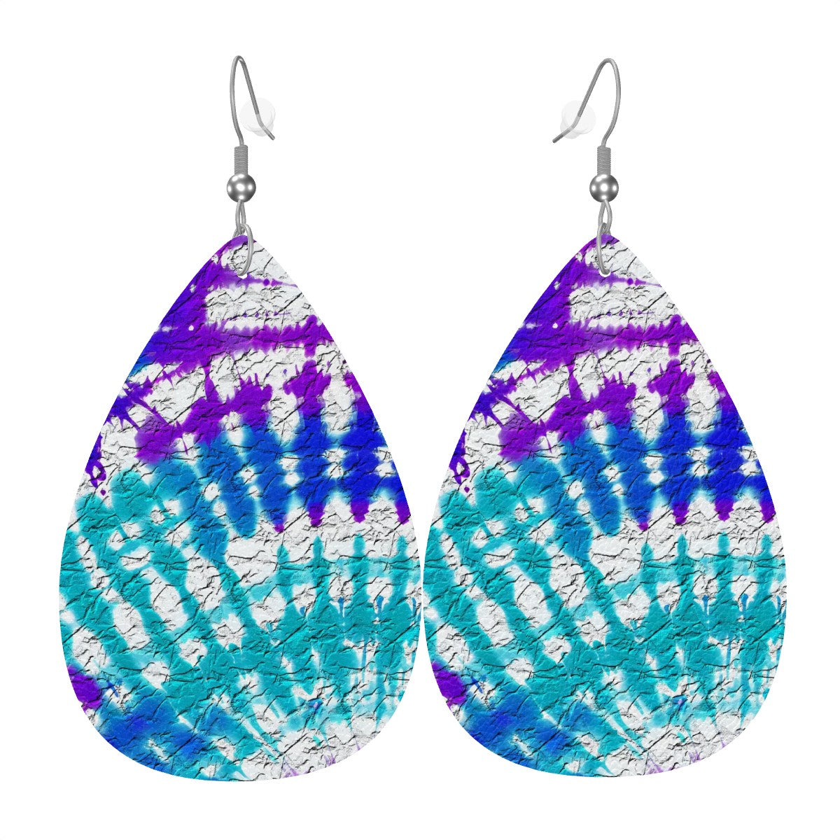 Rave Wave Tie-Dye Leather Teardrop Earrings