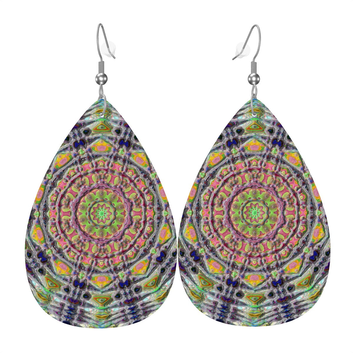 Cosmic Radiance Leather Teardrop Earrings