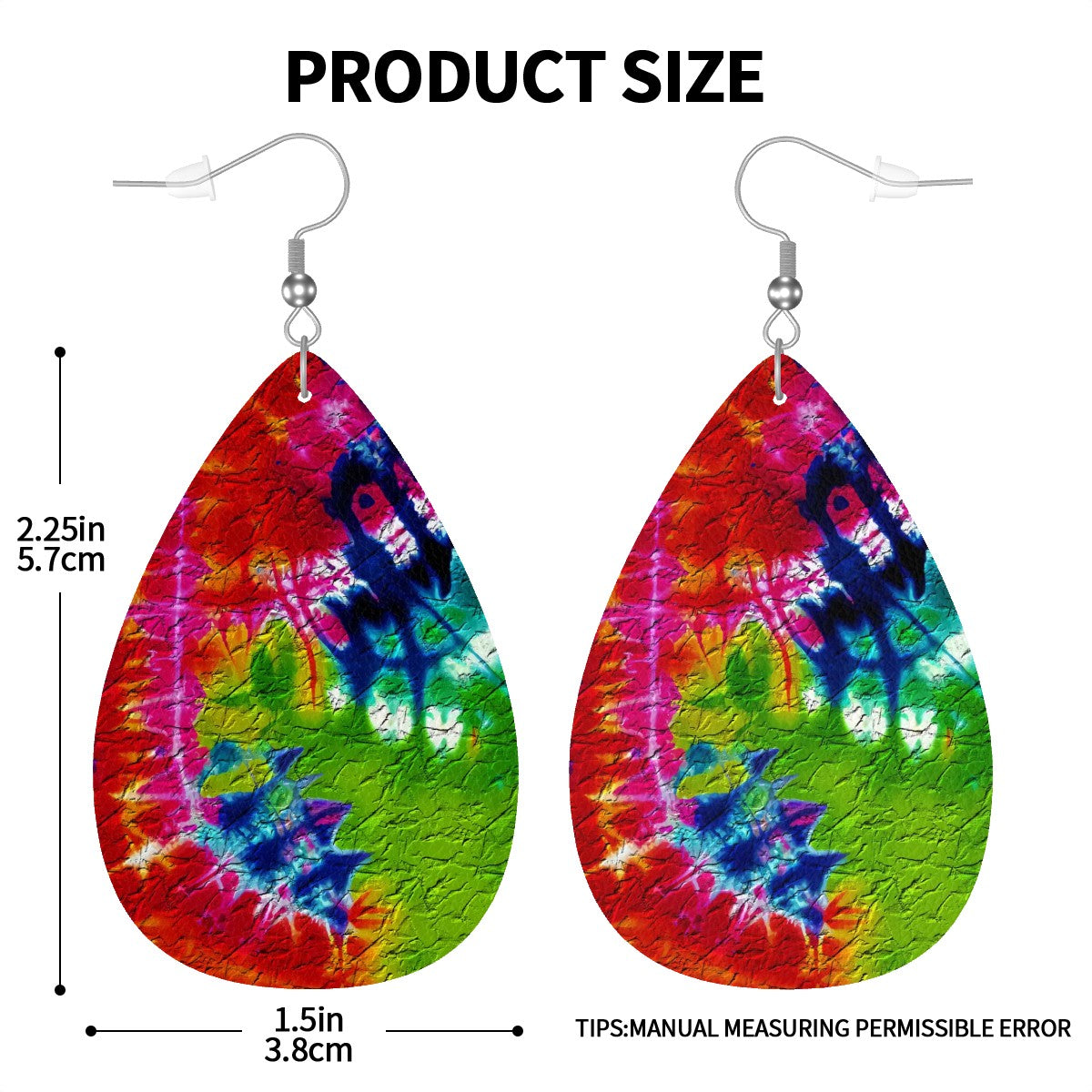 Groovy Texture Splash Leather Teardrop Earrings