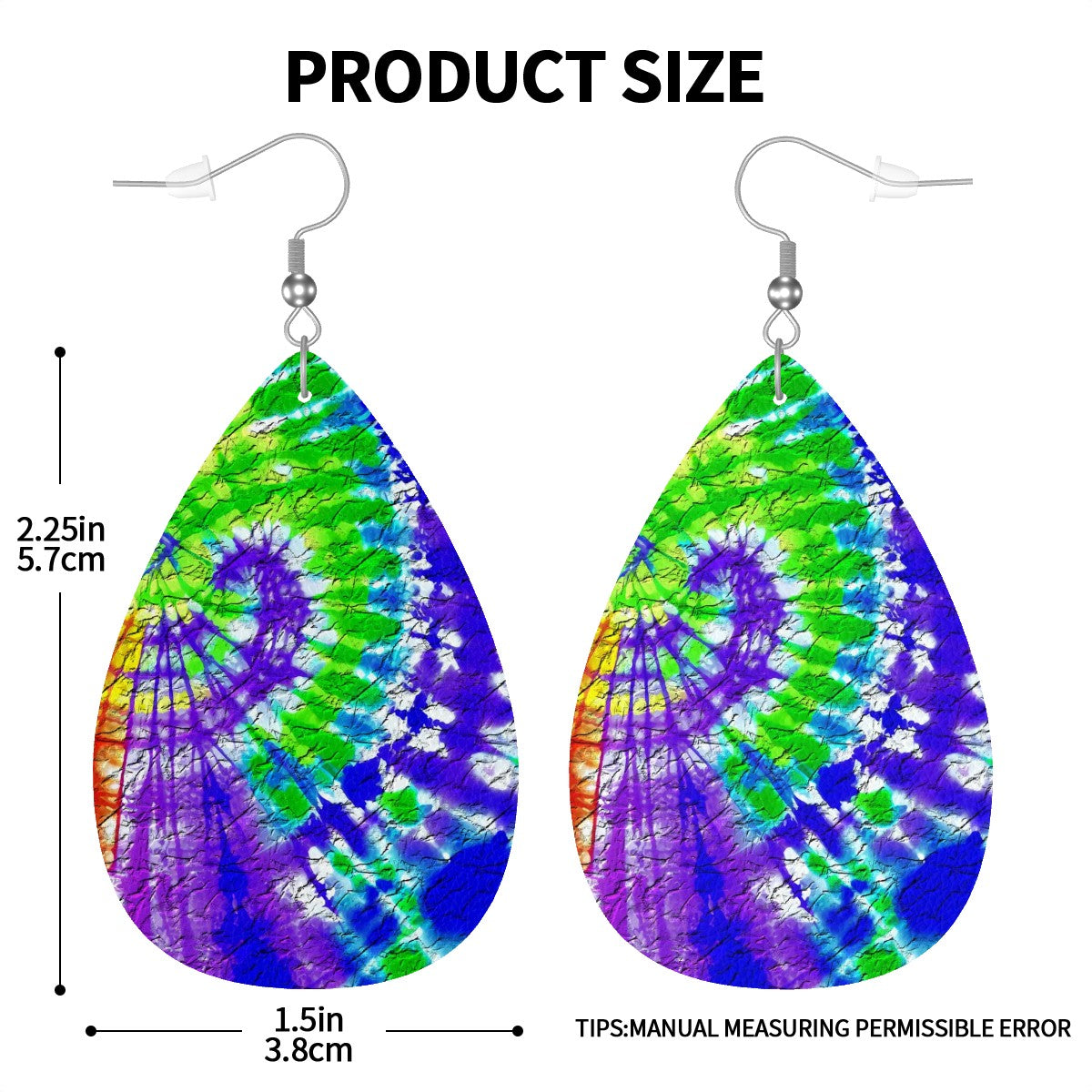 Hippie Swirl Leather Teardrop Earrings