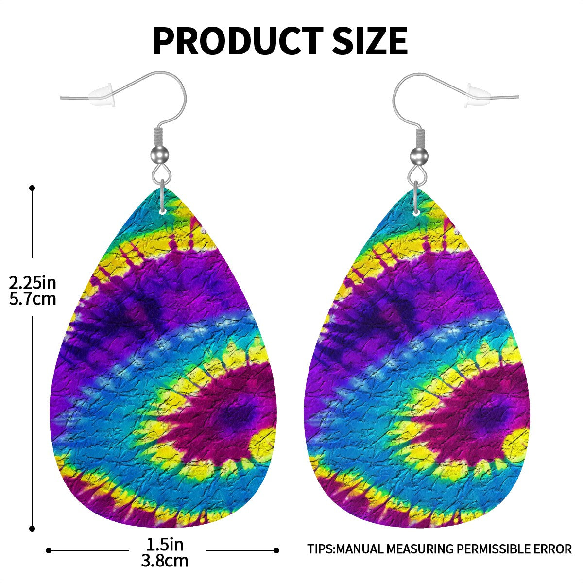 Neo-Hippie Sunburst Leather Teardrop Earrings