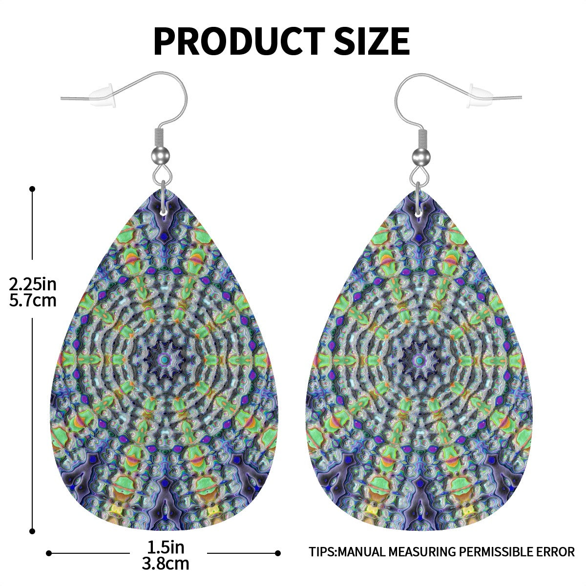 Chakra Bloom Leather Teardrop Earrings