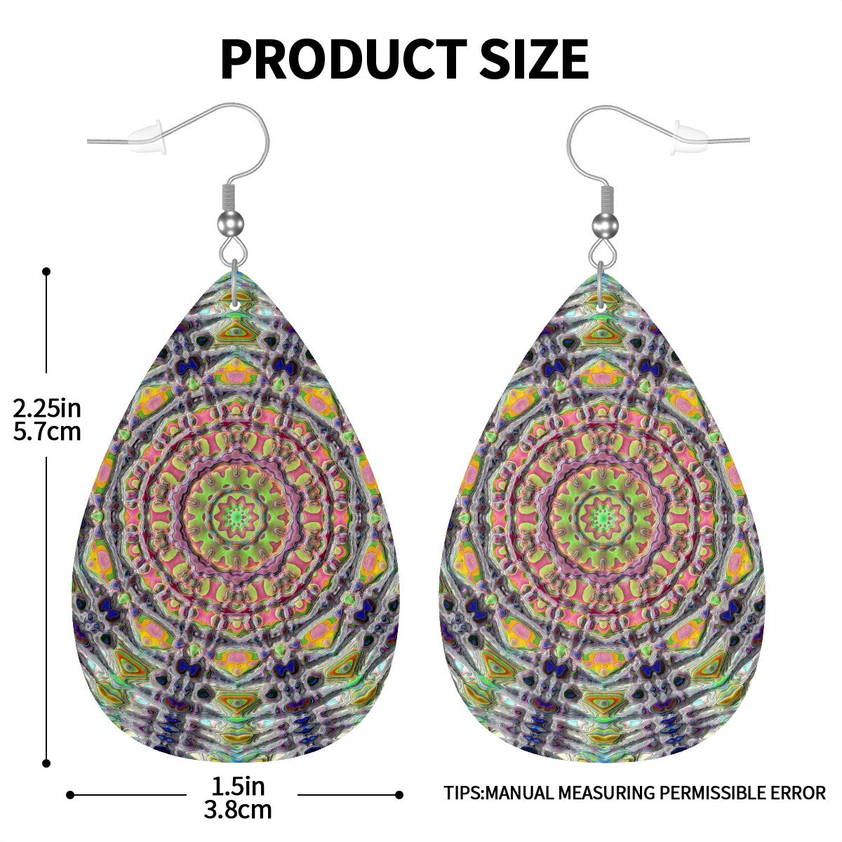 Cosmic Radiance Leather Teardrop Earrings