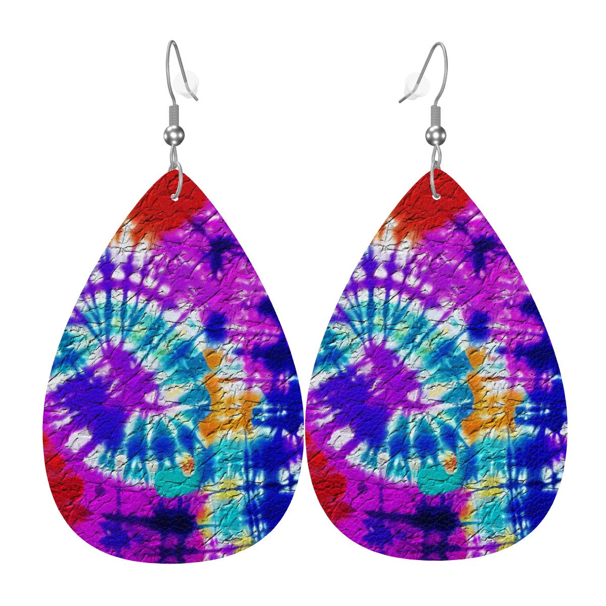 Groovy Swirl Leather Teardrop Earrings