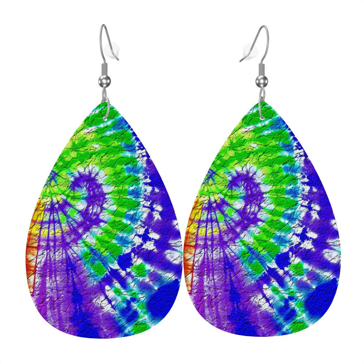 Hippie Swirl Leather Teardrop Earrings