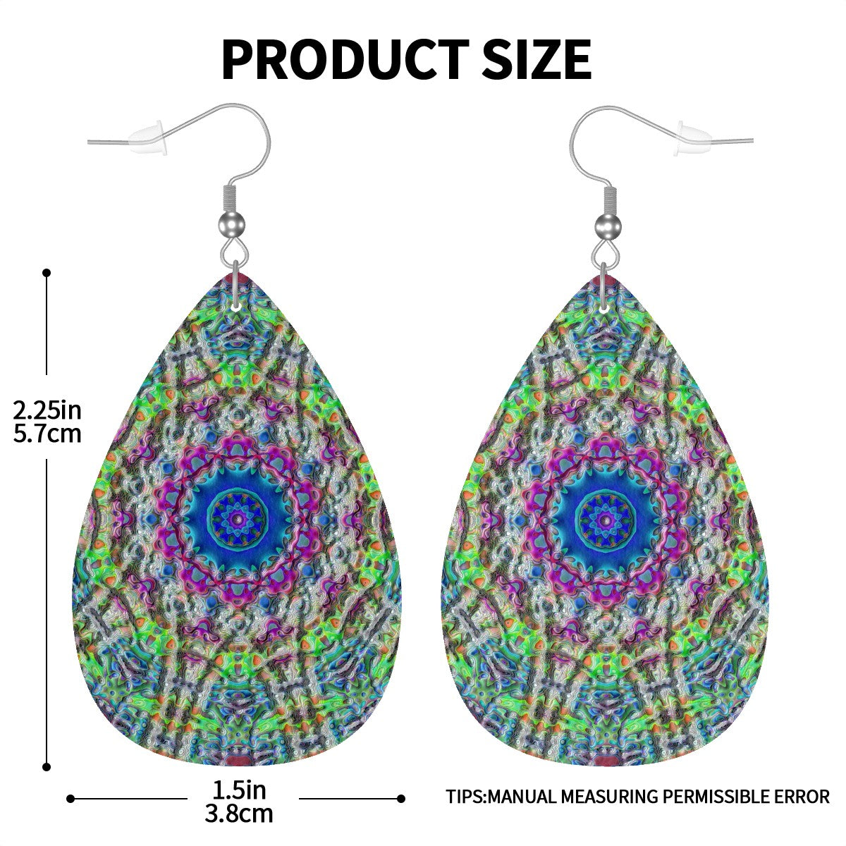 Ethereal Blossom Leather Teardrop Earrings