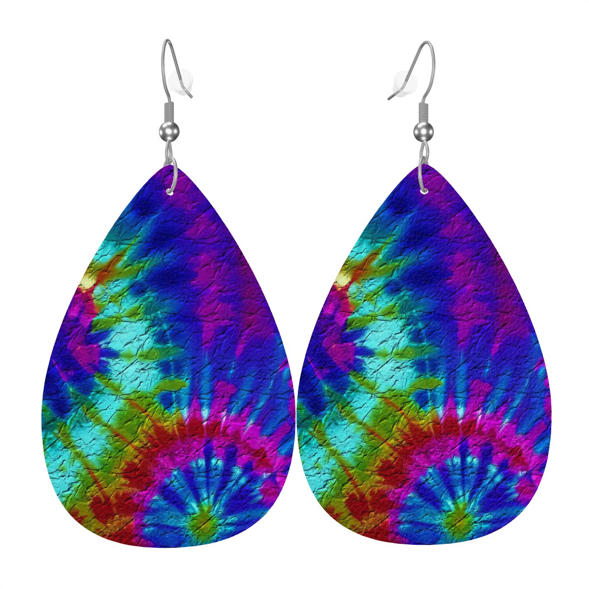 Electric Hippie Dream Leather Teardrop Earrings