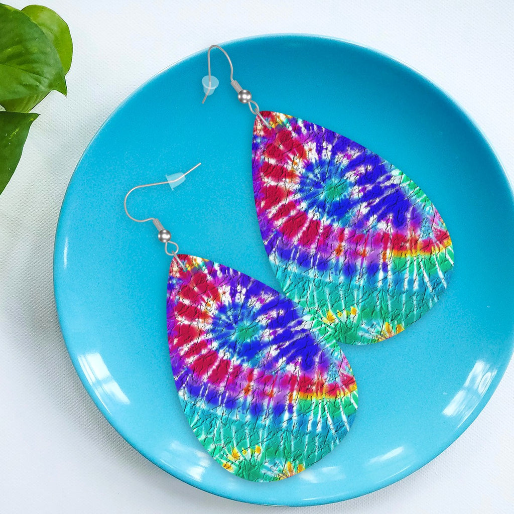 Kaleidoscope Crush Leather Teardrop Earrings